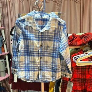 Cat & Jack Light Blue and White Checkered Shirt
